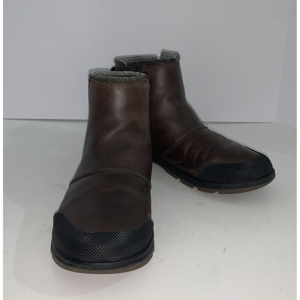 Sorel Ankeny II Boots Mens Size 7 Brown Leather Ankle Snow Insulated NM4909-256